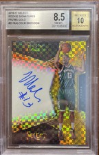 2016-17 Select Malcolm Brogdon Gold Prizm Rookie Autograph RC #06/10 BGS 8.5/10