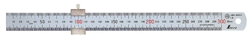 Shinwa 76752 Stainless Steel Rule Hard Chrome Finish With Stopper 30cm 300mm