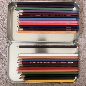 Prismacolor Premier 24 Colored Pencils Smooth, rich color laydown READ! - Picture 1 of 5
