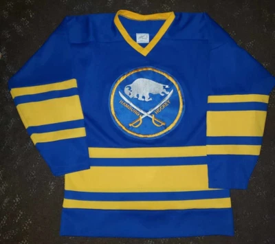 Vtg Hamburg Sabres Hockey Jersey YOUTH Large Buffalo SEWN - Image 1 of 4