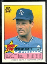 George Brett 1989 O-Pee-Chee Stickers Super Star Backs #1 Kansas City Royals