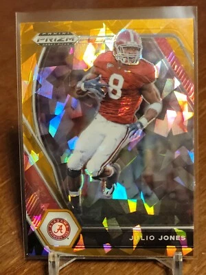 2021 Panini Prizm Draft JULIO JONES Prizm ORANGE Cracked Ice REFRACTOR Alabama - Image 1 of 2
