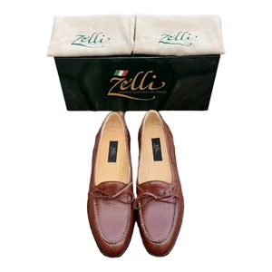 Zelli Scarpe Uomo 11N Mocassino Marrone Pelle Grana Ciottolo Rugby Horsebit - Foto 1 di 22