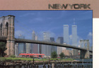 Carte postale ville de New York vue lumière du jour de Manhattan avec pont de Brooklyn vintage CC6.
