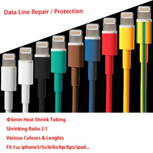 Various Colours Φ6mm Heat Shrink 2:1 Tubing For iPhone/iPad Data line protection - Picture 1 of 3