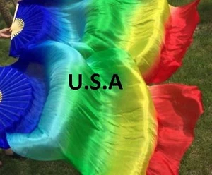 FUNDA GRATIS Velos de abanico de seda para danza del vientre 100% 1,8 m Calidad Superior Envío rápido  - Imagen 1 de 2
