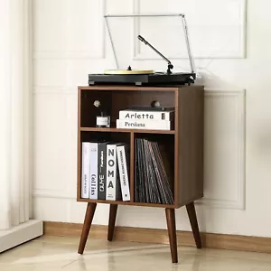 Record Player Table – 20 x 15.75 x 32 Inches- Vintage Decor Side Table wit - Picture 1 of 9