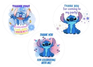 LILO & STITCH INSPIRED STICKERS - party, thank you for coming, sweet cone labels - Picture 1 of 13