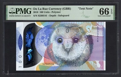 De La Rue (GBR), 100 Units, 2016, Safeguard "Test Note-Polymer", UNC Grade 66 - Image 1 of 2