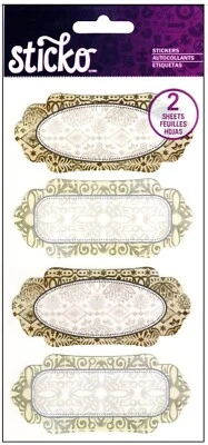 Farmhouse Floral Labels, TWO SHEETS 4x7", scrapbook stickers - Sticko 01585 - Image 1 of 2