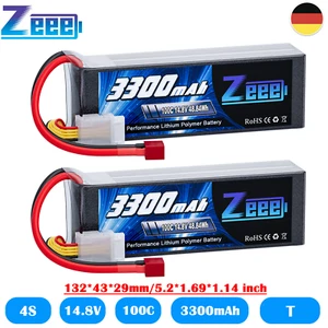 2x Zeee 14.8V 4S Lipo Akku T Stecker 100C 3300mAh Softshell für RC Auto Flugzeug - Bild 1 von 7