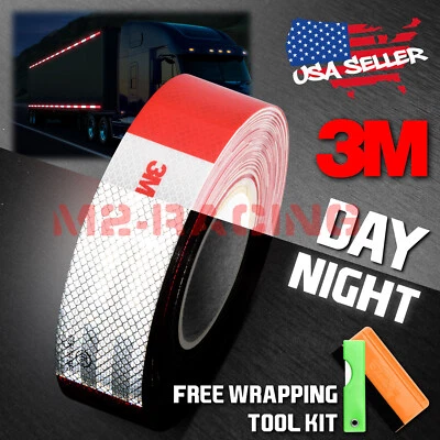 EZAUTOWRAP *3M Red White Conspicuity Tape 2"x150' CE Approved Reflective Safety Truck RV
