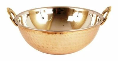 Stainless Steel Hammered Pure Copper Serving Kadai  Premium Bowl 300ml - Image 1 of 3
