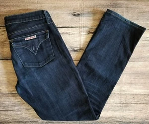 Hudson jeans stretch bootcut Triangle Flap  Pockets Dark Wash Size 30X31 - Picture 1 of 12