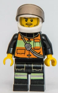 LEGO® Minifigura Bombero Casco Blanco Chaleco Reflectante - cty344 cty0344 - Imagen 1 de 2