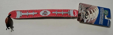 Ohio State Buckeyes Vintage Game Wear Leather Football Bracelet O/S     C Cover