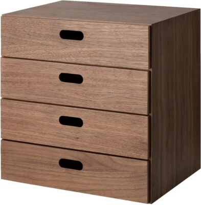 Muji Stacking Chest Width 37 Depth 28 Height 37cm 4 drawers Walnut 12381211 - Image 1 of 4