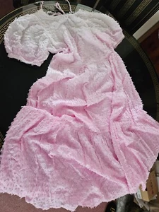 River Island maxi abito rosa abito chiaro estivo cotone carino 12 uk M, prezzo consigliato £ 60 - Foto 1 di 9