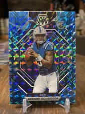 Anthony Richardson 2023 Panini Mosaic Blue Reactive Prizm Rookie Card Colts