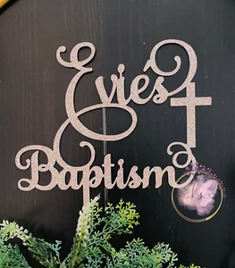 Personalised Baptism Christening Dedication Cake Topper Message for NAME - Picture 1 of 3