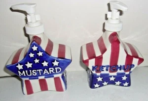 Patriotic Mustard & Ketchup Dispensers  [count] - Picture 1 of 2