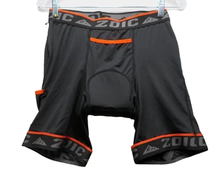 ZOIC Men's Bike Cycling Padded Orange Liner Shorts Black Stretch Size Medium - Picture 1 of 10