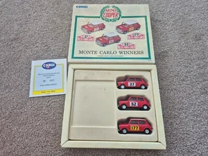 Corgi 1/43 Mini Cooper Monte Carlo Rally Ganadores Tres Pieza Coche Set 97712 - Imagen 1 de 4
