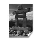 A5 - BW - Inukshuk Whistler Mountain Canada Print 14.8x21cm 280gsm #35062