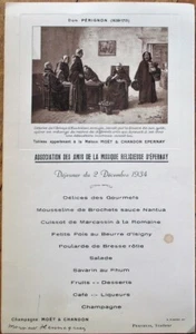 Champagne Moet et Chandon 1934 Französische Werbung Speisekarte - Religiöse Musik - Bild 1 von 1