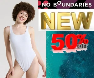 No Boundaries Juniors’ M 7-9 Scoop Crinkle One Piece Swimsuit COLOR White NWT - Picture 1 of 20
