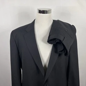 Jos A Bank 48L Suit 38x31 Pleated 100% Wool Gray Striped Two Button Lined Vented - Picture 1 of 12