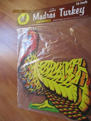 18" Acción de Gracias Pavo Nido de Abeja Decoraciones 1980 Beistle 2 Caras Nuevo de Lote Antiguo Foto 1 de 3