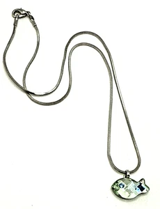SWAROVSKI Green Crystal FISH Pendant Necklace Silver Tone 15" - Picture 1 of 11