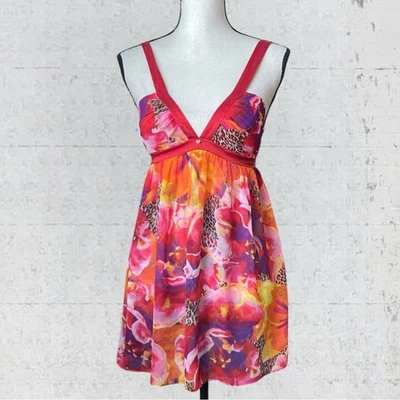 Lencería Babydoll Tropical Estampado Animal Floral Transparente VS Victoria's Secret Y2K XS Foto 1 de 4