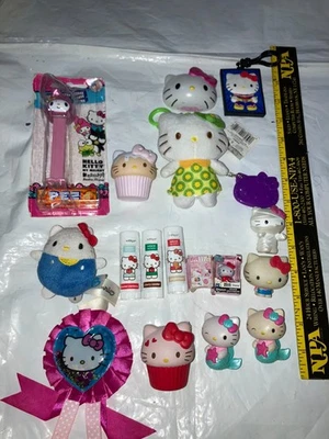 HELLO KITTY LOT LIP BALM SQUISHY PLUSH FIGURE CUPCAKES PEZ MY MELODY CUTIE BEANS - Image 1 of 4