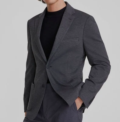 Chaqueta Abrigo Deportivo Calvin Klein Para Hombre Gris Tejido X Calce Ajustado Talla 38S Foto 1 de 2