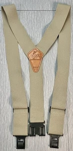Cintura originale Perry gancio schiena a Y regolabile beige marrone bretelle made in USA - Foto 1 di 6