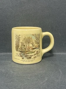 Currier und Ives Winter auf dem Land Die alte Schrotmühle Rasur Kaffeebecher - Bild 1 von 8
