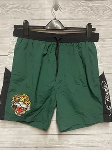 Ed Hardy Men’s Green Swim Shorts Lined Size Large L BNWT RRP £65 - Imagen 1 de 7