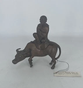 Chinese Bronze Laozi On Buffalo Incense Burner 19th Century - Picture 1 of 16