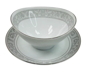 Imperial China Whitney Gravy Boat w/ Attached Under Plate #5671 by W. Dalton - Picture 1 of 9