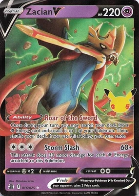 Zacian V Ultra Rare Celebrations 016/025 NM - Image 1 of 2