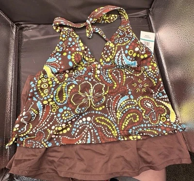 Tankini Jantzen Confort Correa con Falda Parte Inferior Talla 16 Traje de Baño Ropa de Playa Foto 1 de 4