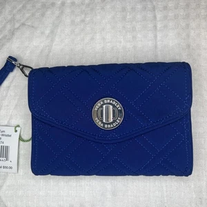 Vera Bradley Your Turn Smartphone Handgelenktasche kobaltblau gesteppt Baumwolle neu mit Etikett - Bild 1 von 12