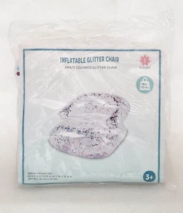 Inflatable Glitter Chair - Multi Color Glitter Chair 26 x 22 x 16 - NEW (Sealed) - Picture 1 of 4