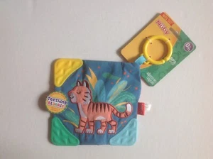 Nuby Teething Blankie With 3 Teething Corners & C-Hook, TIGER ~ New NWT - Picture 1 of 2