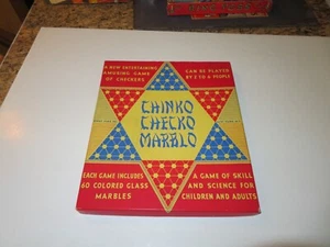 EARLY CHINKO CHECKO MARBLO GAME IN ORIGINAL BOX-(CHINESE CHECKERS) W/MARBLES - Picture 1 of 4