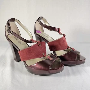 Kenneth Cole Reaction Womens Daze Shock BWN Peep Toe Strappy Sandals Size 8 1/2 - Picture 1 of 4