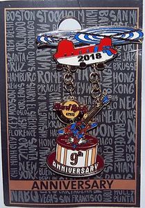 Hard Rock Cafe NEW DELHI Year 2018 9th Anniversary Pin - Picture 1 of 1