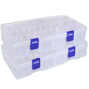 Plastic Compartment Box with Adjustable Dividers Craft Tackle Organizer Stora... - Picture 1 of 5